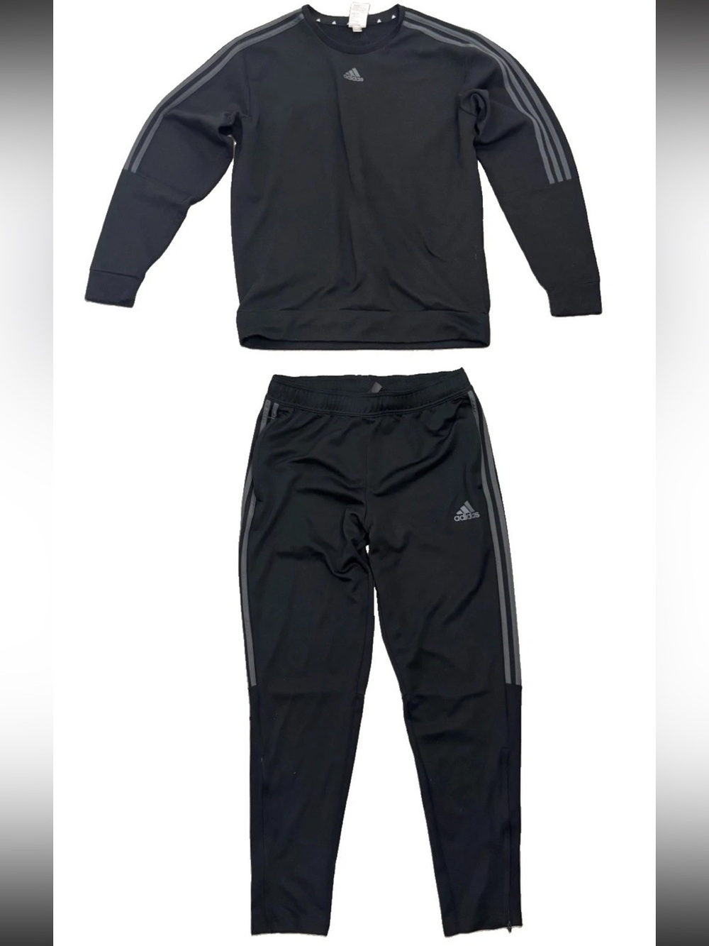 Adidas Essentials Crewneck Sweatshirt HM2607 Track Pants H28914 2PC Set SZ.L